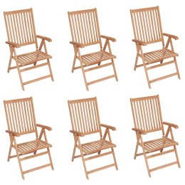  Rozkładane krzesła ogrodowe 6 szt. lite drewno tekowe
