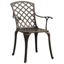  Krzesła ogrodowe 4 szt. odlewane aluminium brązowe