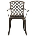 Krzesła ogrodowe 4 szt. odlewane aluminium brązowe