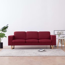  Sofa 3-osobowa tapicerowana tkaniną kolor czerwonego wina
