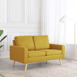  2-osobowa sofa żółta tapicerowana tkaniną