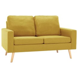  2-osobowa sofa żółta tapicerowana tkaniną