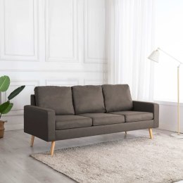  3-osobowa sofa kolor taupe tapicerowana tkaniną