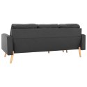  3-osobowa sofa z podnóżkiem ciemoszara tapicerowana tkaniną