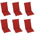  Rozkładane krzesła ogrodowe z poduszkami 6 szt. lita akacja