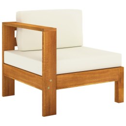  4-osobowa sofa ogrodowa z kremowymi poduszkami drewno akacjowe