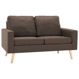  2-osobowa sofa brązowa tapicerowana tkaniną
