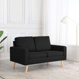  2-osobowa sofa czarna tapicerowana tkaniną
