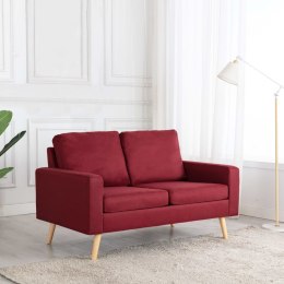  2-osobowa sofa kolor czerwonego wina tapicerowana tkaniną