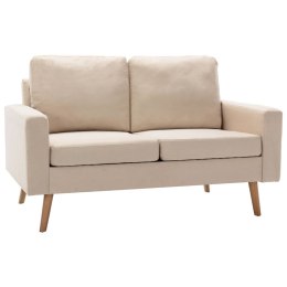  2-osobowa sofa kremowa tapicerowana tkaniną