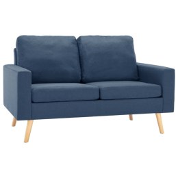  2-osobowa sofa niebieska tapicerowana tkaniną