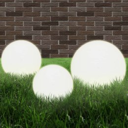  Zestaw 6 kulistych lamp ogrodowych LED 20/30/40 cm PMMA
