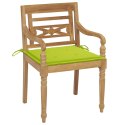 Krzesła Batavia z poduszkami 4 szt. lite drewno tekowe