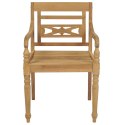  Krzesła Batavia z poduszkami 4 szt. lite drewno tekowe