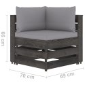  Ogrodowa sofa 4-os. z poduszkami impregnowane na szaro drewno