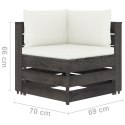  Ogrodowa sofa 4-os. z poduszkami impregnowane na szaro drewno