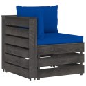  Ogrodowa sofa 4-os z poduszkami impregnowane na szaro drewno