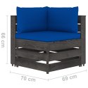  Ogrodowa sofa 4-os z poduszkami impregnowane na szaro drewno