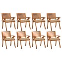  Krzesła ogrodowe z poduszkami 8 szt. lite drewno akacjowe
