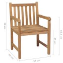  Krzesła ogrodowe 8 szt. z szarymi poduszkami drewno tekowe