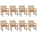  Krzesła ogrodowe z beżowymi poduszkami 8 szt. drewno tekowe