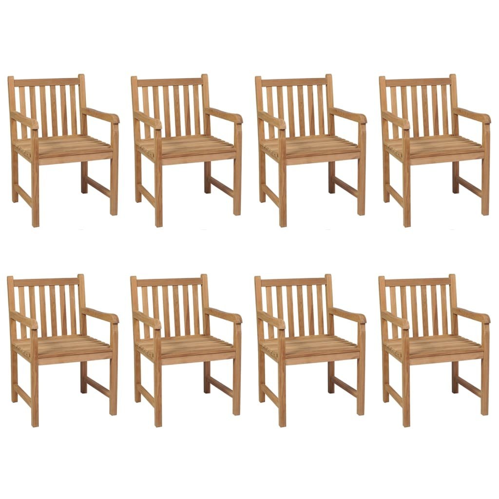  Krzesła ogrodowe z kremowymi poduszkami 8 szt. drewno tekowe
