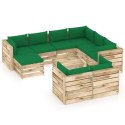  10-cz. zestaw wypoczynkowy do ogrodu z poduszkami drewniany