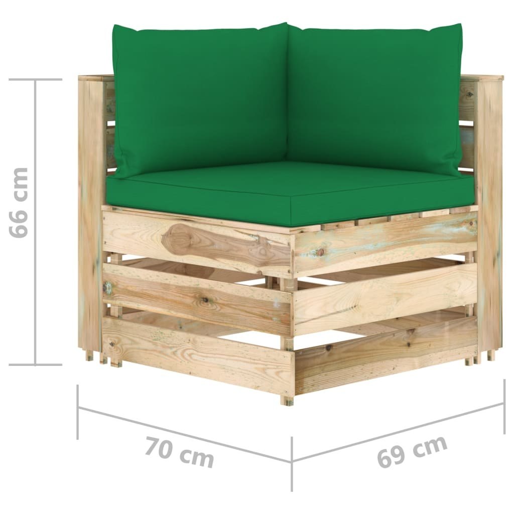  11-cz. zestaw wypoczynkowy do ogrodu z poduszkami drewniany