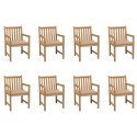  Krzesła ogrodowe 8 szt. z beżowymi poduszkami drewno tekowe