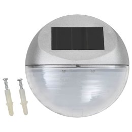  Ścienne lampy solarne LED na zewnątrz 12 szt okrągłe srebrne