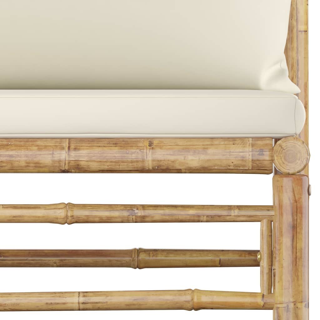  10-cz. zestaw mebli do ogrodu śmietankowe poduszki bambus