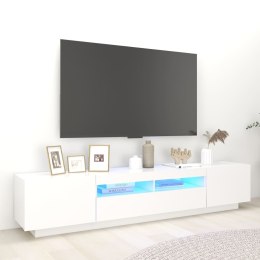 Szafka pod TV z oświetleniem LED biała 200x35x40 cm