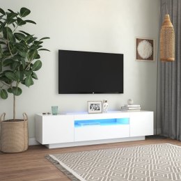  Szafka TV z oświetleniem LED biała 160x35x40 cm