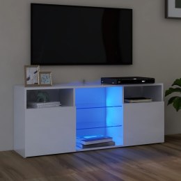  Szafka TV z oświetleniem LED biała połysk 120x30x50 cm