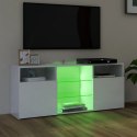  Szafka TV z oświetleniem LED biała połysk 120x30x50 cm