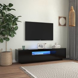  Szafka TV z oświetleniem LED czarna 160x35x40 cm