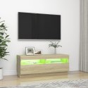 Szafka TV z oświetleniem LED dąb sonoma 100x35x40 cm