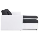  4-osobowa sofa rozkładana tapicerowana sztuczną skórą biała