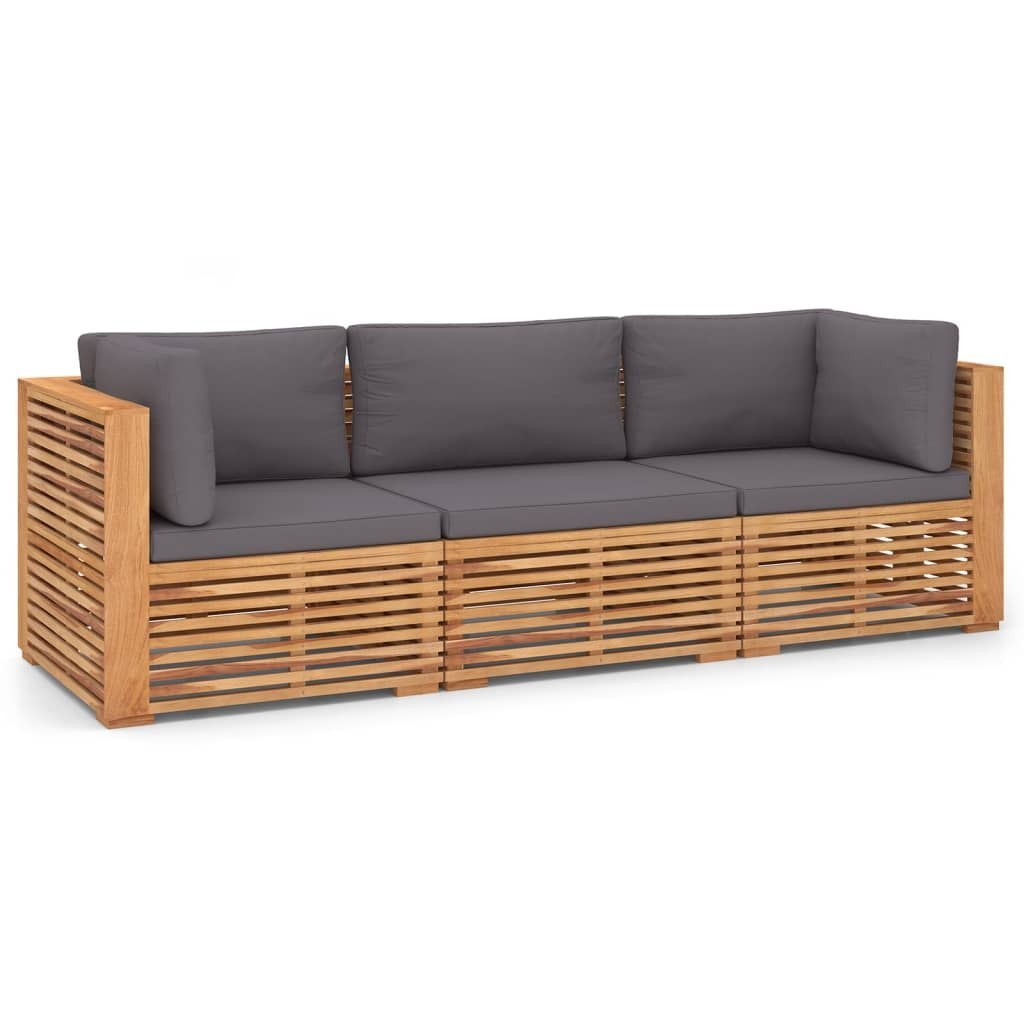  3-os. sofa ogrodowa z poduszkami lite drewno tekowe