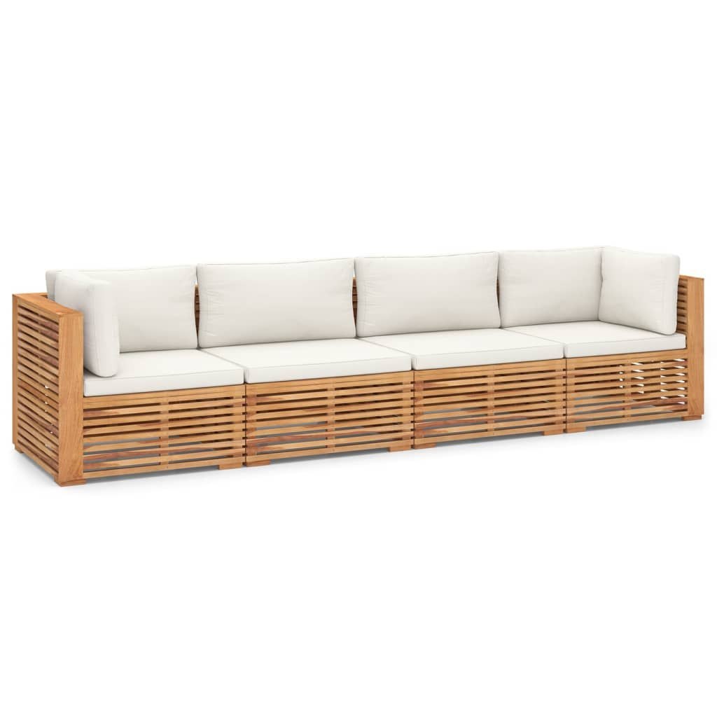  4-os. sofa ogrodowa z poduszkami lite drewno tekowe