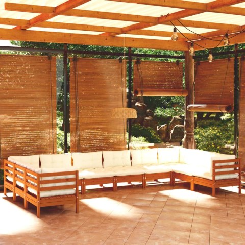  10-cz. zestaw wypoczynkowy do ogrodu z poduszkami miodowy brąz