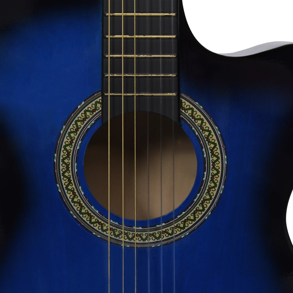  12-cz. zestaw z gitarą westernową 6 strun equalizer niebieska