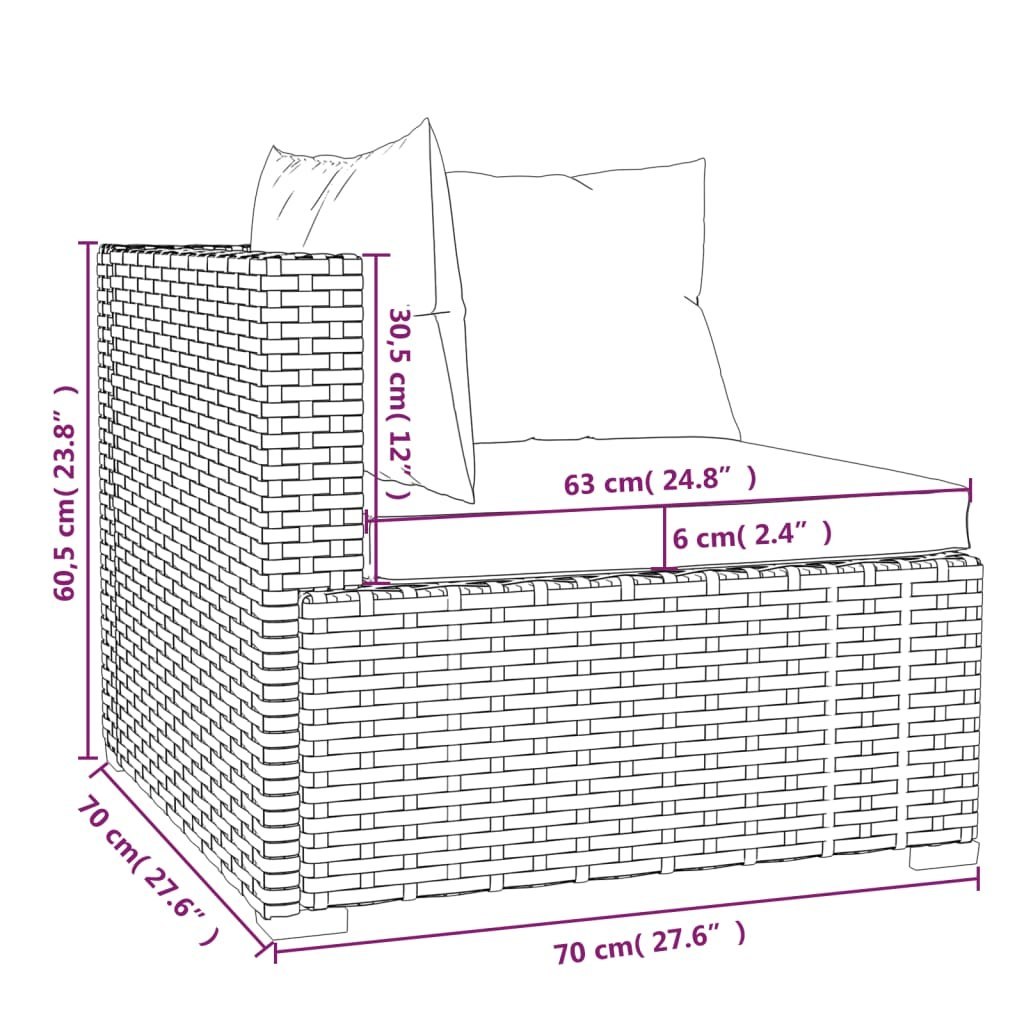  10-cz. ogrodowy zestaw wypoczynkowy poduszki rattan PE szary