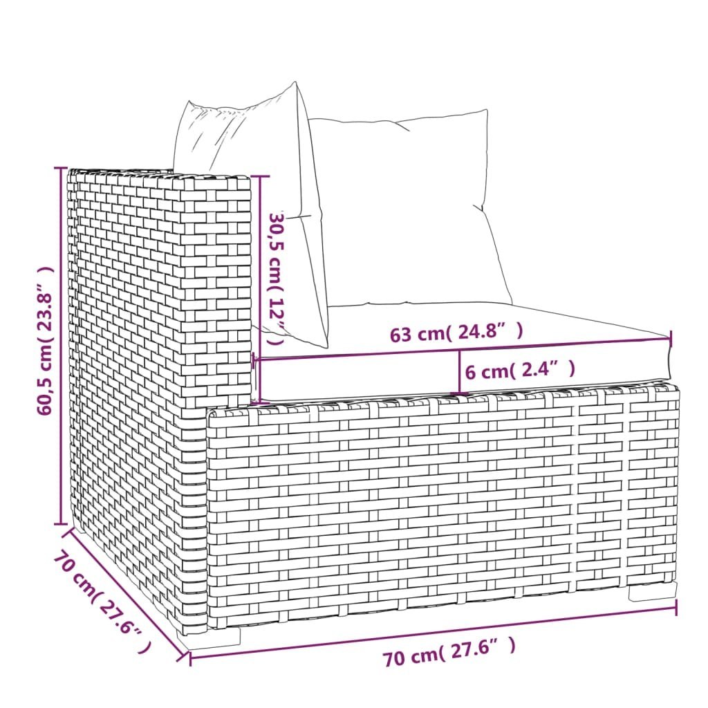  11-cz. ogrodowy zestaw wypoczynkowy poduszki rattan PE szary