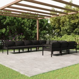  10-cz. zestaw mebli ogrodowych poduszki aluminium antracyt