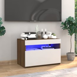  Szafka pod TV z oświetleniem LED brązowy dąb 60x35x40 cm