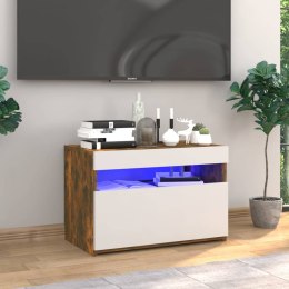  Szafka pod TV z oświetleniem LED przydymiony dąb 60x35x40 cm