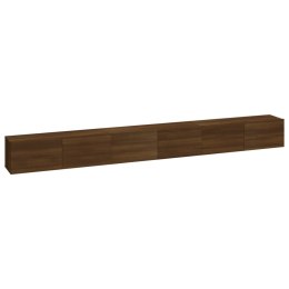  Zestaw 3 szafek TV brązowy dąb materiał drewnopochodny
