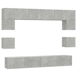  8-częściowy zestaw szafek telewizyjnych szarość betonu