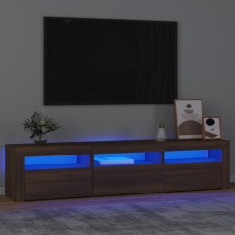  Szafka pod TV z oświetleniem LED brązowy dąb 180x35x40 cm